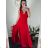 Langes Chiffon-Kurzarmkleid für Damen (S/M ONE SIZE) ITALIAN FASHION IMWGS231048 -   béžová smetanová -   S / M
