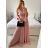 Langes, elegantes, ärmelloses Partykleid für Damen (S/M EINHEITSGRÖSSE) ITALIAN FASHION IMPBB2480872bl -   růžová starorůžová -   S / M