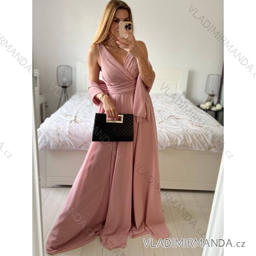 Langes, elegantes, ärmelloses Partykleid für Damen (S/M EINHEITSGRÖSSE) ITALIAN FASHION IMPBB2480872bl -   růžová starorůžová -   S / M