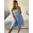 Kurzes Partykleid für Damen aus Tüll und Spitze (Einheitsgröße S/M/L) ITALIAN FASHION IMHMS23173 -   hellblau -   M / L