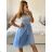 Kurzes Partykleid für Damen aus Tüll und Spitze (Einheitsgröße S/M/L) ITALIAN FASHION IMHMS23173 -   hellblau -   M / L