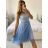 Kurzes Partykleid für Damen aus Tüll und Spitze (Einheitsgröße S/M/L) ITALIAN FASHION IMHMS23173 -   hellblau -   M / L