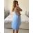 Kurzes Partykleid für Damen aus Tüll und Spitze (Einheitsgröße S/M/L) ITALIAN FASHION IMHMS23173 -   hellblau -   M / L