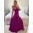 Langes Chiffon-Kurzarmkleid für Damen (S/M ONE SIZE) ITALIAN FASHION IMWGS231048 -   béžová smetanová -   S / M