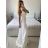 Langes Chiffon-Kurzarmkleid für Damen (S/M ONE SIZE) ITALIAN FASHION IMWGS231048 -   béžová smetanová -   S / M