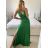 Langes Chiffon-Kurzarmkleid für Damen (S/M ONE SIZE) ITALIAN FASHION IMWGS231048 -   béžová smetanová -   S / M