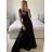 Langes Chiffon-Kurzarmkleid für Damen (S/M ONE SIZE) ITALIAN FASHION IMWGS231048 -   béžová smetanová -   S / M