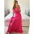 Langes Chiffon-Kurzarmkleid für Damen (S/M ONE SIZE) ITALIAN FASHION IMWGS231048 -   béžová smetanová -   S / M