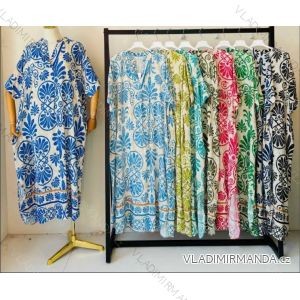Langes Sommerkleid mit kurzen Ärmeln für Damen (S/M Einheitsgröße) ITALIAN FASHION IMPEM25VA1221