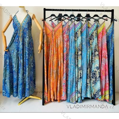 Langes ärmelloses Sommerkleid für Damen (Einheitsgröße S/M) ITALIAN FASHION IMPEM24BO201Gxin