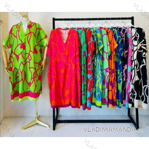 Langes Sommerkleid für Damen mit kurzen Ärmeln (Einheitsgröße S/M) ITALIAN FASHION IMPEM24CA1068xin