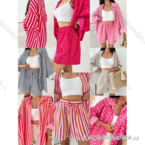 Sommer-Musselin-Hemd- und Shorts-Set für Damen (Einheitsgröße S/M) ITALIAN FASHION IMWGB232513