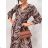 Langes Chiffon-Kurzarmkleid für Damen (S/M ONE SIZE) ITALIAN FASHION IMWGS231048