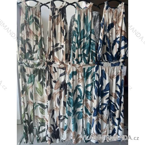 Sommer-Tunika-Set für Damen mit langen Ärmeln und Rock mit langen Tupfen (uni s / m) ITALIAN FASHION IMM20118