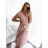 Sommerkleid für Damen, langes Maxikleid mit kurzen Ärmeln (Einheitsgröße S/M) ITALIAN FASHION IMM23M20835 S/M altrosa