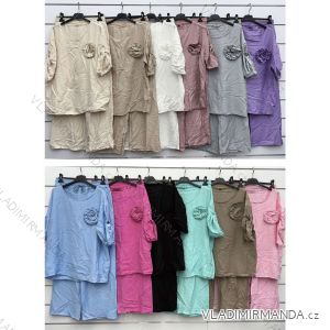 Langes Chiffon-Kurzarmkleid für Damen (S/M ONE SIZE) ITALIAN FASHION IMWGS231048