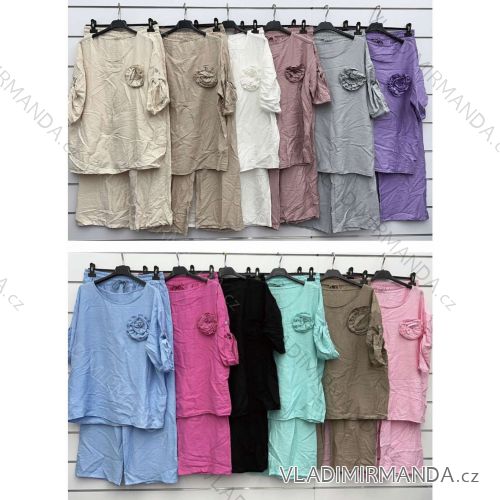 Langes Chiffon-Kurzarmkleid für Damen (S/M ONE SIZE) ITALIAN FASHION IMWGS231048