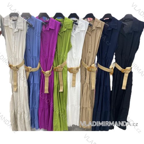 Šaty riflové dlouhé košilové dámské  (uni sl) ITALIAN Fashion IMM24U10878