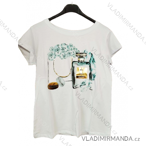 T-Shirt Kurzarm Frauen (UNI S-M) ITALIENISCHE MODE IMM20330 -   weiß -   S / M