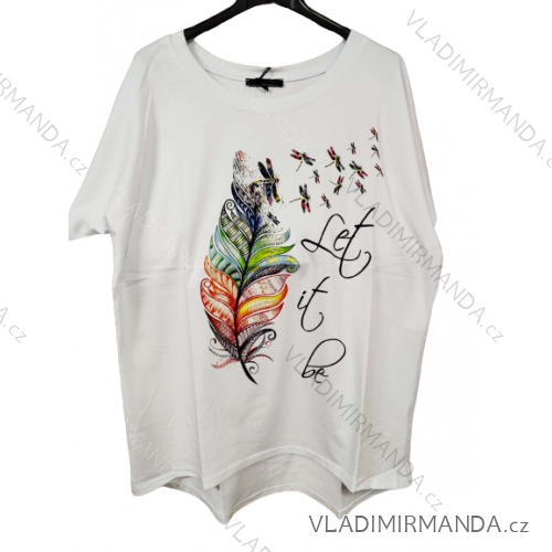 T-Shirt Kurzarm Frauen (UNI S-M) ITALIENISCHE MODE IMM20330 -   weiß -   42/44
