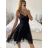 Kurzes Partykleid mit Trägern für Damen (Einheitsgröße S/M) ITALIAN FASHION IMPSH23C666 blau S / M