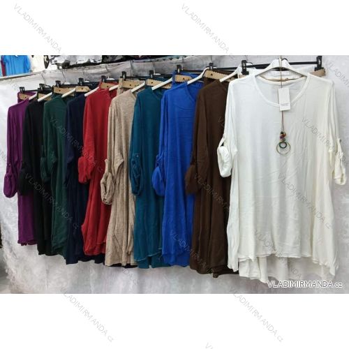 Tunika / Bluse Langarm Damen Oversized (XL / 2XL ONE SIZE) ITALIAN FASHION IMWQ2191650