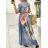 Langes Chiffon-Kurzarmkleid für Damen (S/M ONE SIZE) ITALIAN FASHION IMWGS231048