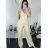 Langer eleganter Langarm-Overall für Damen (S/M ONE SIZE) ITALIAN FASHION IMWA23289 -   beige -   S / M