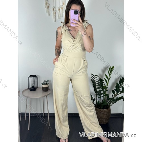 Langer eleganter Langarm-Overall für Damen (S/M ONE SIZE) ITALIAN FASHION IMWA23289 -   beige -   S / M