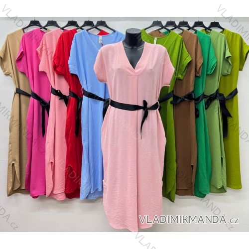 Kleid Oversize Kurzarm Damen (4XL/5XL ONE SIZE) ITALSKÁ MÓDA IM422026