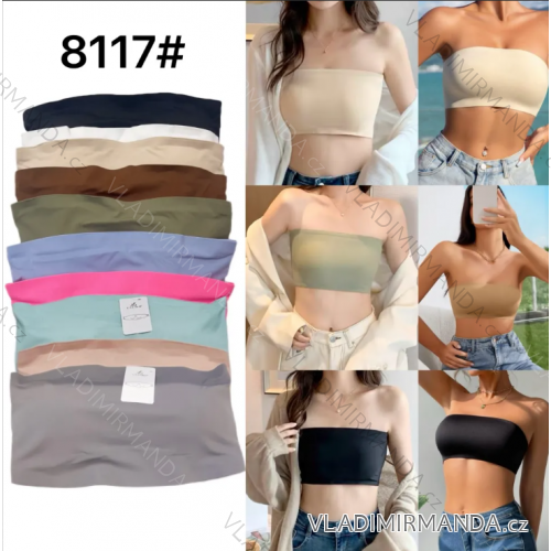 Ärmelloses Crop-Top für Damen (S/M EINHEITSGRÖSSE) ITALIAN FASHION IMPBB23Y225071 S / M schwarz