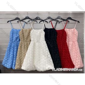 Langes Chiffon-Kurzarmkleid für Damen (S/M ONE SIZE) ITALIAN FASHION IMWGS231048
