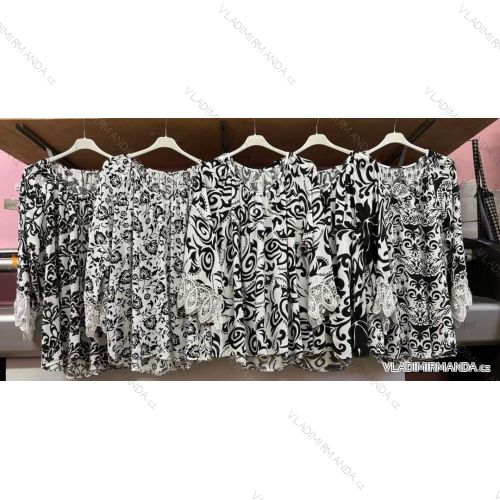 Tunika / Bluse Langarm Damen Oversized (3XL / 4XL ONE SIZE) ITALIAN FASHION IMWQ2191650