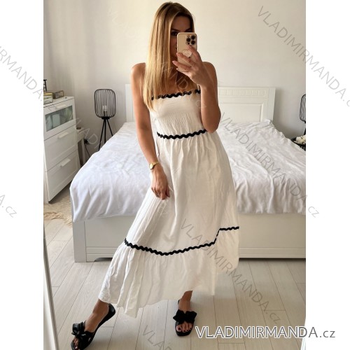 Langes, elegantes trägerloses Damenkleid (S/M EINHEITSGRÖSSE) ITALIAN FASHION IMPES24LENA5 -   weiß -   S / M