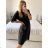 Sommerliches Leinen-Hemdkleid für Damen (L/XL EINHEITSGRÖSSE) ITALIAN FASHION IM722LENA/DR - Schwarz - S/M