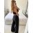 Elegantes langärmliges Kleid mit Gürtel für Damen (Einheitsgröße S/M) ITALIAN FASHION IMM23UN6139 S / M schwarz
