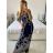 Langes, elegantes Icecool-Kurzarmkleid für Damen (M/L, XL/2XL) AINUOSI ITALIAN FASHION IMB247011 -   blau -   XL/2XL
