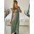 Damen-Sommerkleid mit kurzen Ärmeln und Fransen im Carmen-Stil (M/L, XL/2XL, Einheitsgröße) ITALIAN FASHION IMB23B231 -   grün -   M / L