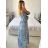 Langärmliges Sommer-Hemdkleid für Damen (S/M/L Einheitsgröße) INDIAN FASHION IMWY23123 M / L blau