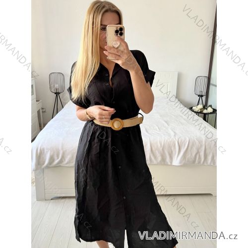 Šaty riflové dlouhé košilové dámské  (uni sl) ITALIAN Fashion IMM24U10878