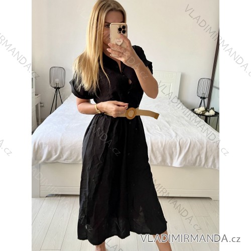 Šaty riflové dlouhé košilové dámské  (uni sl) ITALIAN Fashion IMM24U10878 -   schwarz -   S / M