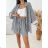 Sommer-Musselin-Hemd- und Shorts-Set für Damen (Einheitsgröße S/M) ITALIAN FASHION IMWGB232513