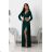 Langes, elegantes Damenkleid mit breiten Trägern (SL) FRENCH FASHION FMPEL23VELVET -   Smaragdgrün -   XL