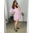 Kurzarm-Sommer-Hemdkleid für Damen in Übergröße (M/L/XL/2XL Einheitsgröße) ITALIAN FASHION IMP168231360/DUR XL/2XL Rosa