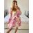 Sommerkleid Carmen aus Musselin für Damen (Einheitsgröße S/M) ITALIAN FASHION IMWE231506 S / M pink