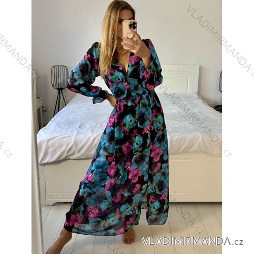 Sommerkleid Carmen aus Musselin für Damen (Einheitsgröße S/M) ITALIAN FASHION IMWE231506 S / M schwarz