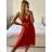 Elegantes Sommerkleid mit Trägern für Damen (Einheitsgröße S/M) ITALIAN FASHION IMPSH222053A/DU -   rot Ziegel -   S / M