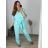 Damen-Set aus langen Hosen und Langarmhemd in Übergröße (L/XL/2XL Einheitsgröße) POLISH FASHION IMWT23BELLA -   modrá mintova -   56/58