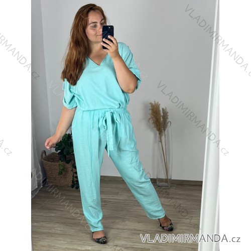 Damen-Set aus langen Hosen und Langarmhemd in Übergröße (L/XL/2XL Einheitsgröße) POLISH FASHION IMWT23BELLA -   modrá mintova -   56/58