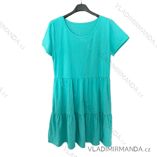 Sommer-Frauenkleid (uni SL) ITALIAN Fashion IM9171 S / M türkis